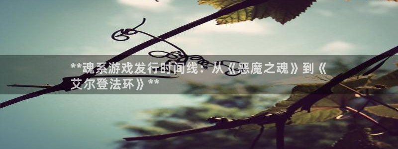 新航娱乐雀7IIII2联他是：**魂系游戏发行时间线：从《恶魔之魂》到《
艾尔登法环》**